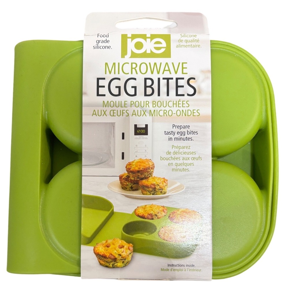 Joie‎ Microwave Egg Bites Maker Food Grade Silicone 4 Cavity Mold Lime Green NEW